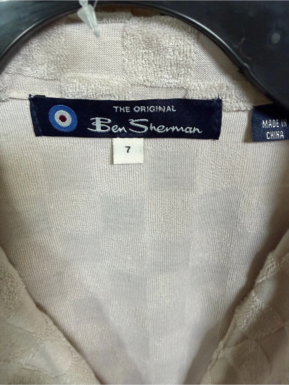 Ben Sherman Beige Check Short Sleeve Button-Up Shirt